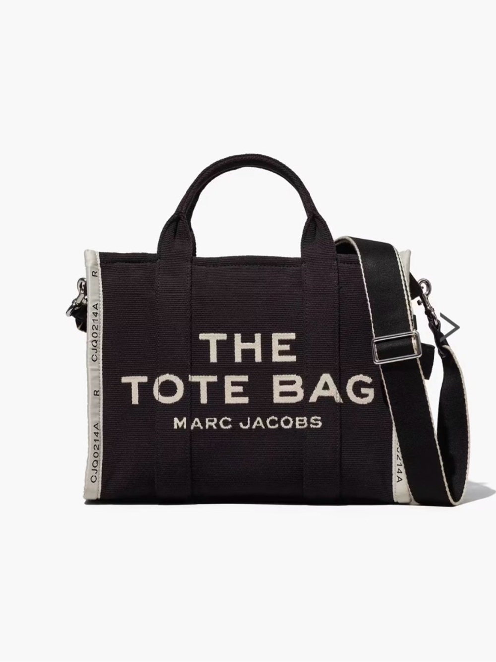 Marc Jacobs Black Canvas 'The Tote Bag' with White Accents